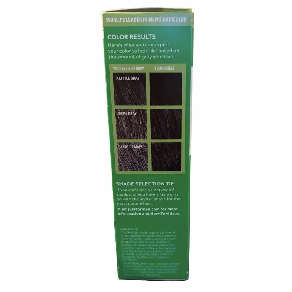 Just For Men Shampoo-In Hair Color H-55 Real Black Gray Coverage 5 Minute Dye